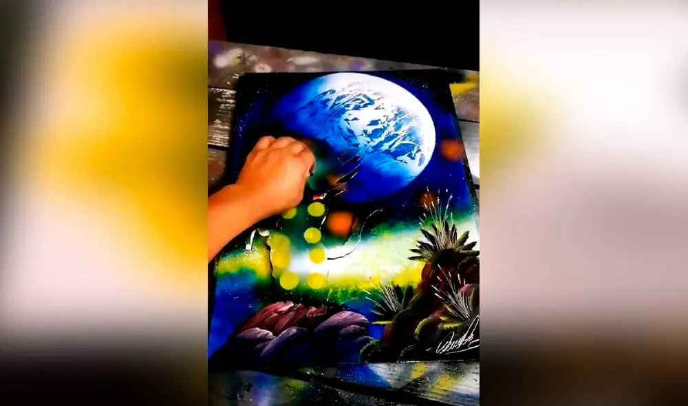 Desliza las imágenes para ver el increíble dibujo con aerosol que hizo el artista de Goku de DBS. Foto: captura de TikTok/Gabriel Aguilar @gueybrel