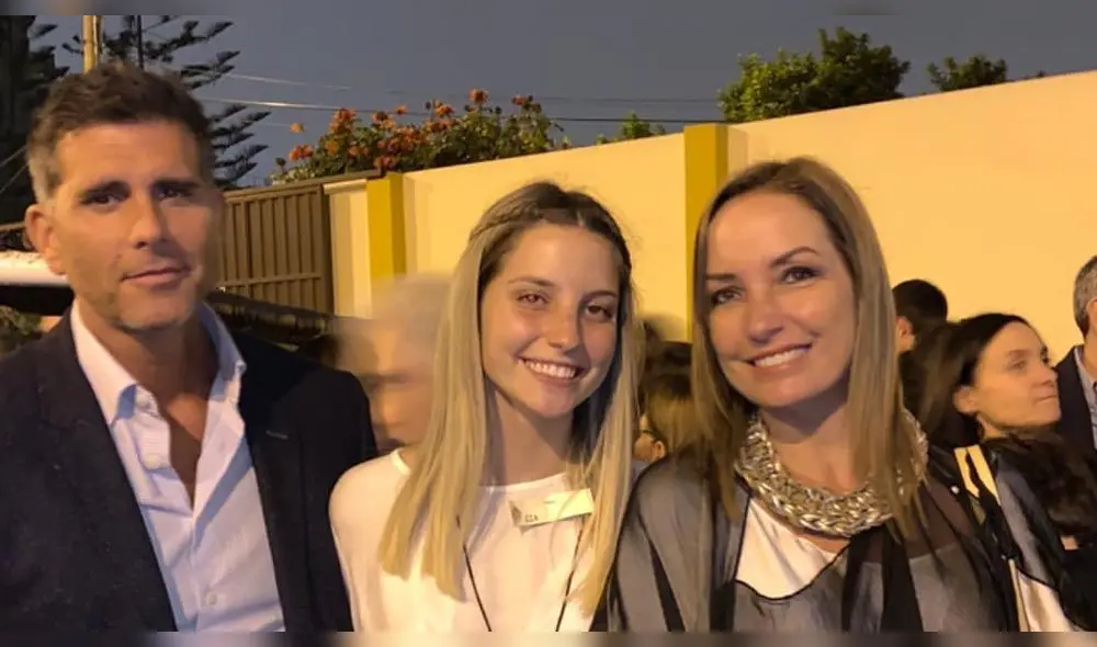 Christian Meier y Marisol Aguirre, la pareja de telenovela aparecen juntos en confirmación de su hija. Fuente: Instagram