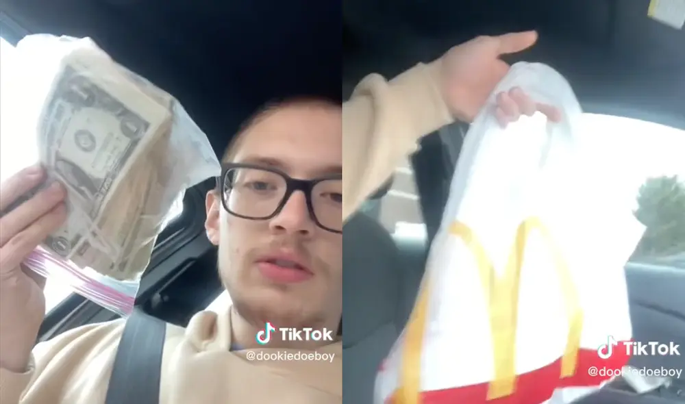 El ciudadano regresó al restaurante de comida rápida para dar aviso a los trabajadores. Foto: captura de pantalla/@dookiedoeboy El ciudadano regresó al restaurante de comida rápida para dar aviso a los trabajadores. Foto: captura de pantalla/@dookiedoeboy