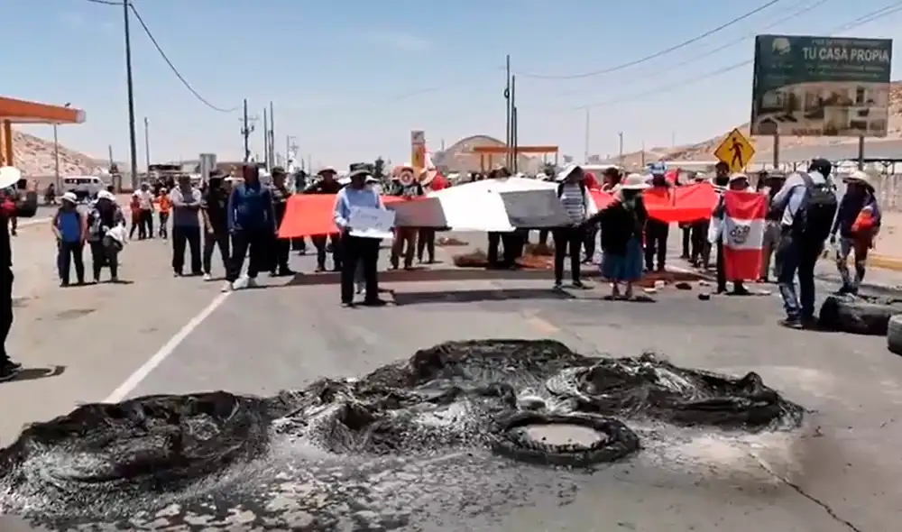 Bloqueado. Kilómetro 48 de la Panamericana Sur. Foto: captura HBA Noticias