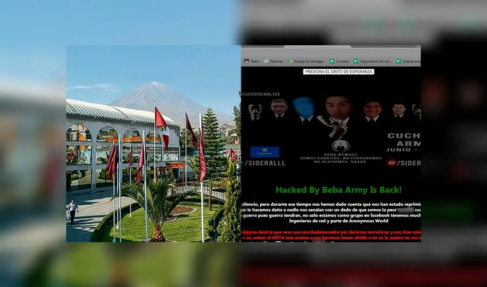 Página web de la Municipalidad de Arequipa fue atacada por breves minutos por grupo Beba Army.
