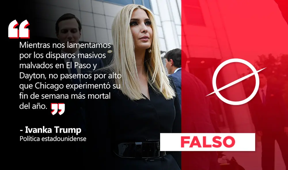 Ivanka Trump intentó llamar la atención hacia Chicago, pero su afirmación fue incorrecta. Ivanka Trump intentó llamar la atención hacia Chicago, pero su afirmación fue incorrecta.