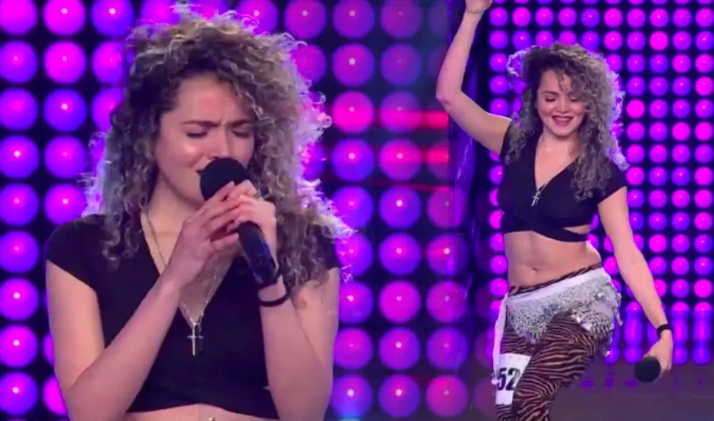 Génesis Poveda, joven imitadora de Shakira, no pudo pasar a la siguiente etapa. Foto: Captura Latina