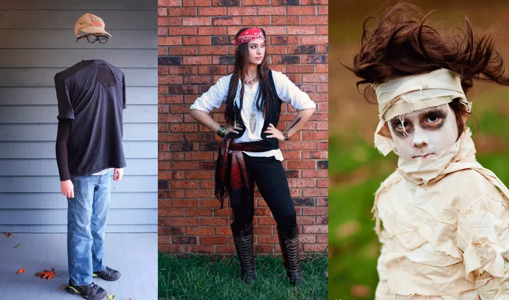Encuentra algunas ideas de disfraces sencillas para impactar en la Noche de Brujas. Foto: Composición / Twitter / DIYready / Kelly Gornbey Photography