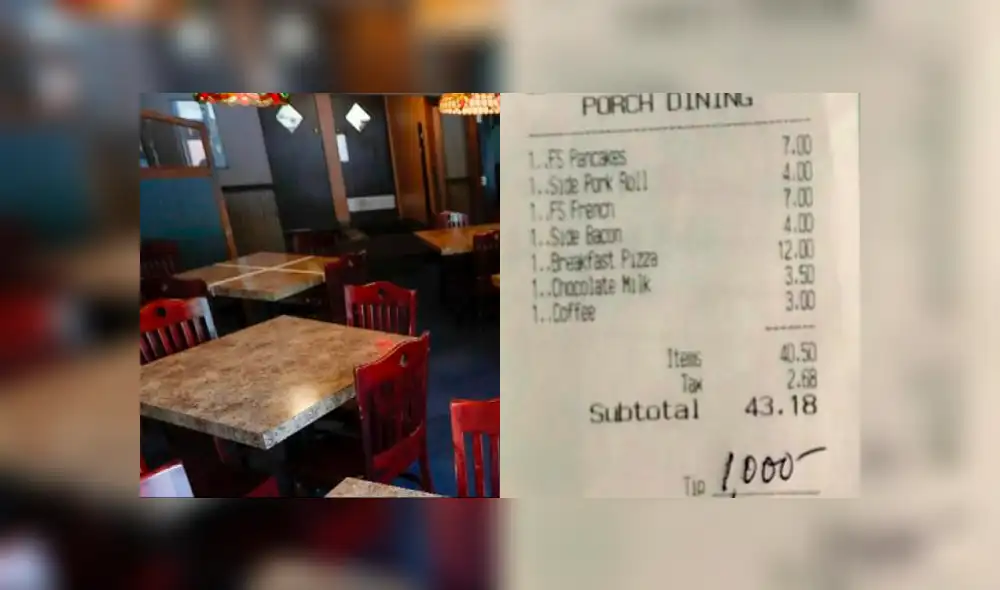 El cliente y su familia comieron y se fueron sin decir una palabra. (Foto: CNN)