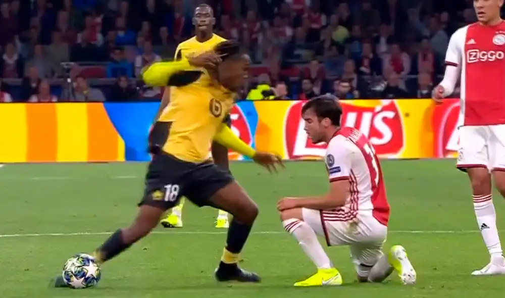 En el choque entre Ajax vs. Benfica, el volante portugués le amagó un golpe al seleccionado argentino en cotejo correspondiente a la fecha 1 de la Liga de Campeones.