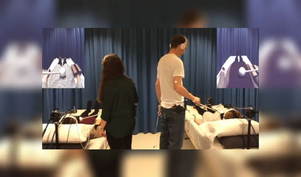 Experimento de 'intercambio de cuerpos'. Captura de video: iScience. Experimento de 'intercambio de cuerpos'. Captura de video: iScience.