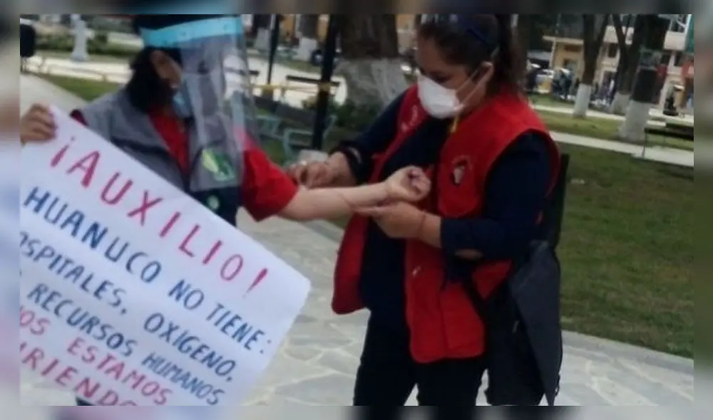 Mujer se corta el brazo a modo de protesta ante colapso de hospitales en Huánuco | Créditos: Mujer se corta el brazo a modo de protesta ante colapso de hospitales en Huánuco | Créditos: