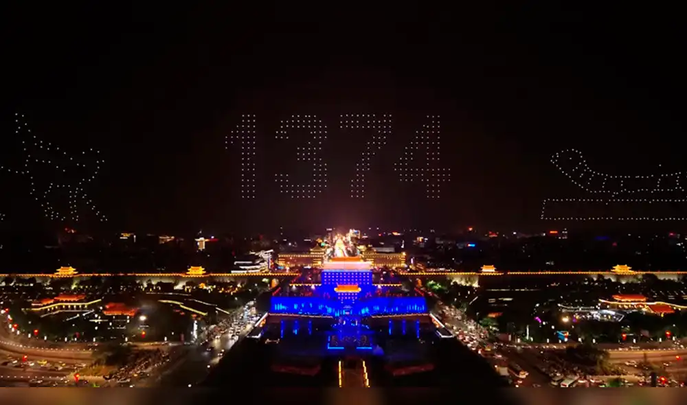 China: 1.374 drones baten récord Guinness con impresionante espectáculo de luces [VIDEO]