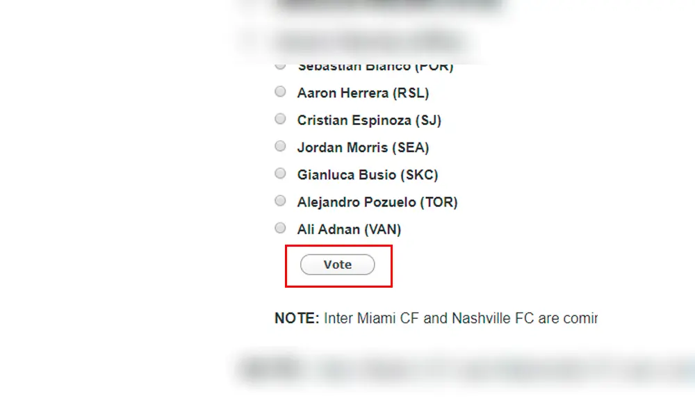 Luego deslízate hacia abajo y da click al botón "Vote" Luego deslízate hacia abajo y da click al botón "Vote"