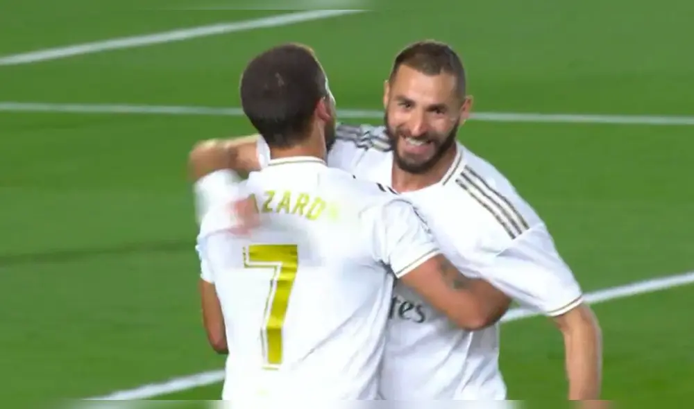 Karim Benzema anota gol con el Real Madrid. Foto: Captura Movistar LaLiga Karim Benzema anota gol con el Real Madrid. Foto: Captura Movistar LaLiga