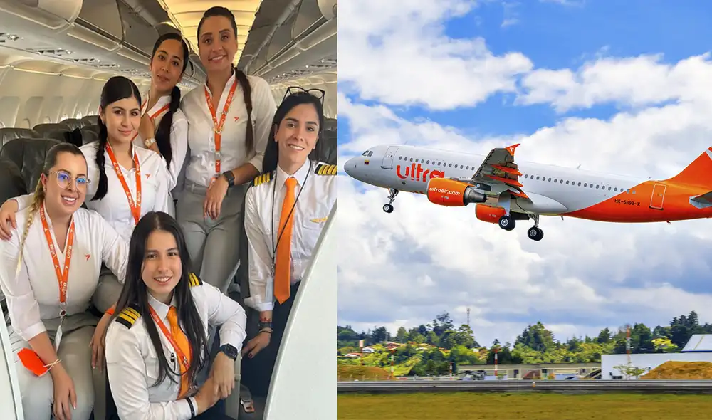 El vuelo estuvo a cargo de 6 mujeres. Foto: Ultras Air/Facebook El vuelo estuvo a cargo de 6 mujeres. Foto: Ultras Air/Facebook