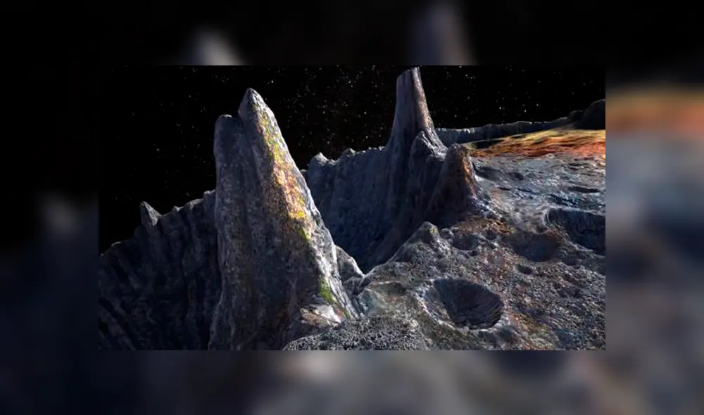 La superficie del asteroide Psique 16. Foto: EFE. La superficie del asteroide Psique 16. Foto: EFE.