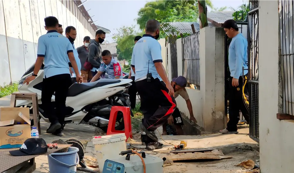Un video de las cámaras de seguridad muestra el momento exacto del escape. Foto: AFP