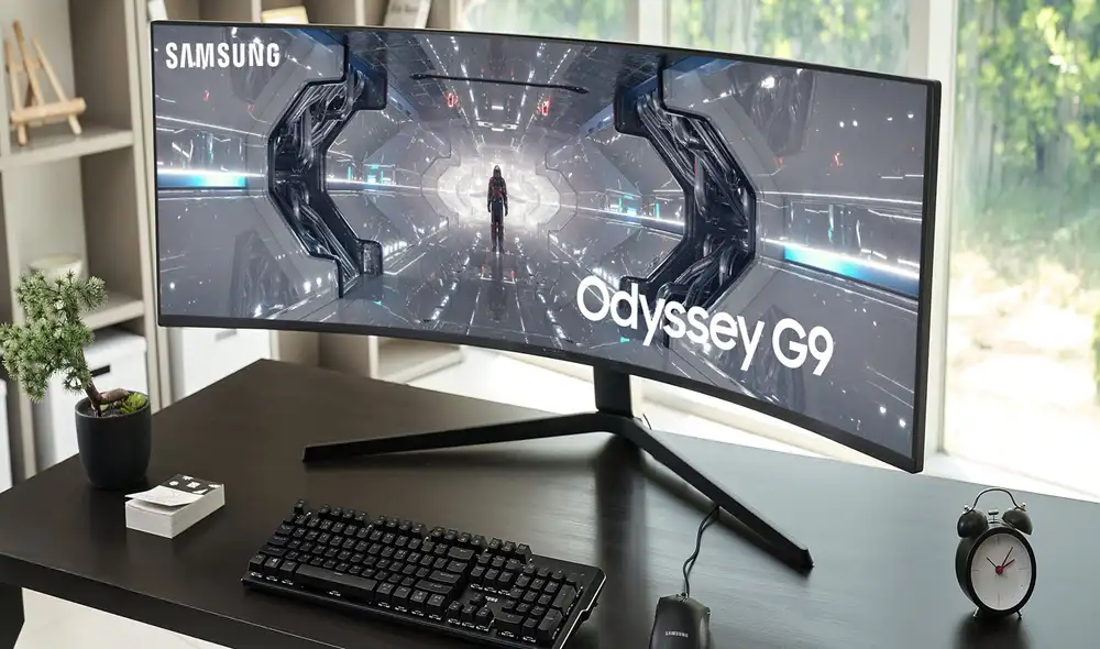 El nuevo Odyssey G9 posee una pantalla curva de 49 pulgadas. Foto: Samsung El nuevo Odyssey G9 posee una pantalla curva de 49 pulgadas. Foto: Samsung