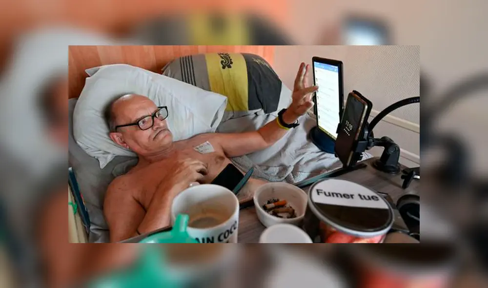 Alain Cocq, de 57 años, padece una enfermedad que no tiene nombre, pero que hace que las paredes de sus arterias se peguen, provocando una “isquemia”. Foto: AFP / Philippe Desmazes