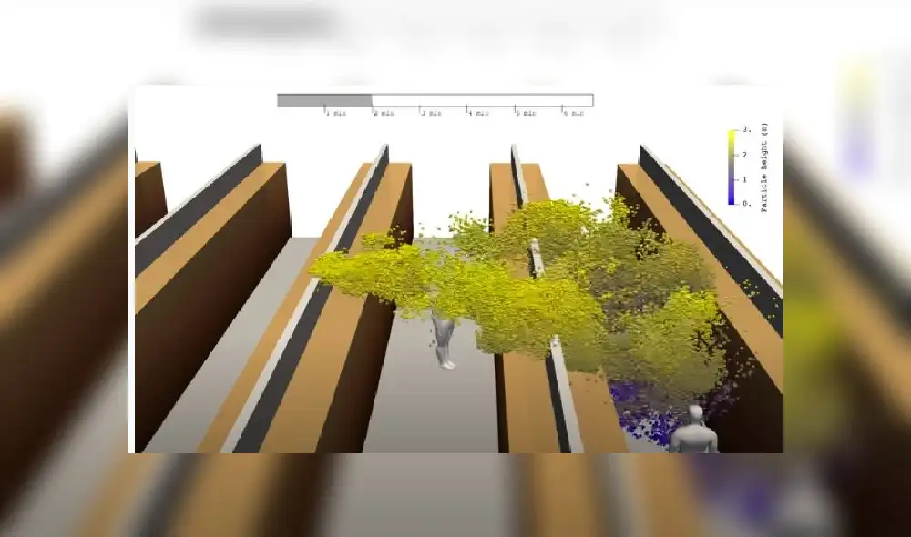 Cómo viajan las partículas del coronavirus