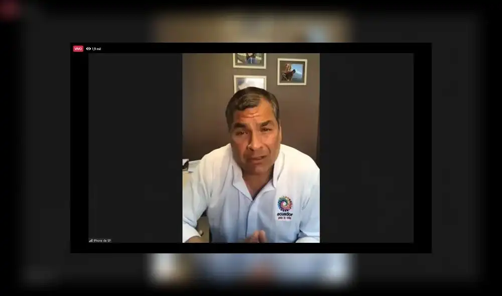 En una rueda de prensa virtual Rafael Correa oficializó lo que era un rumor en Ecuador. Foto: captura En una rueda de prensa virtual Rafael Correa oficializó lo que era un rumor en Ecuador. Foto: captura