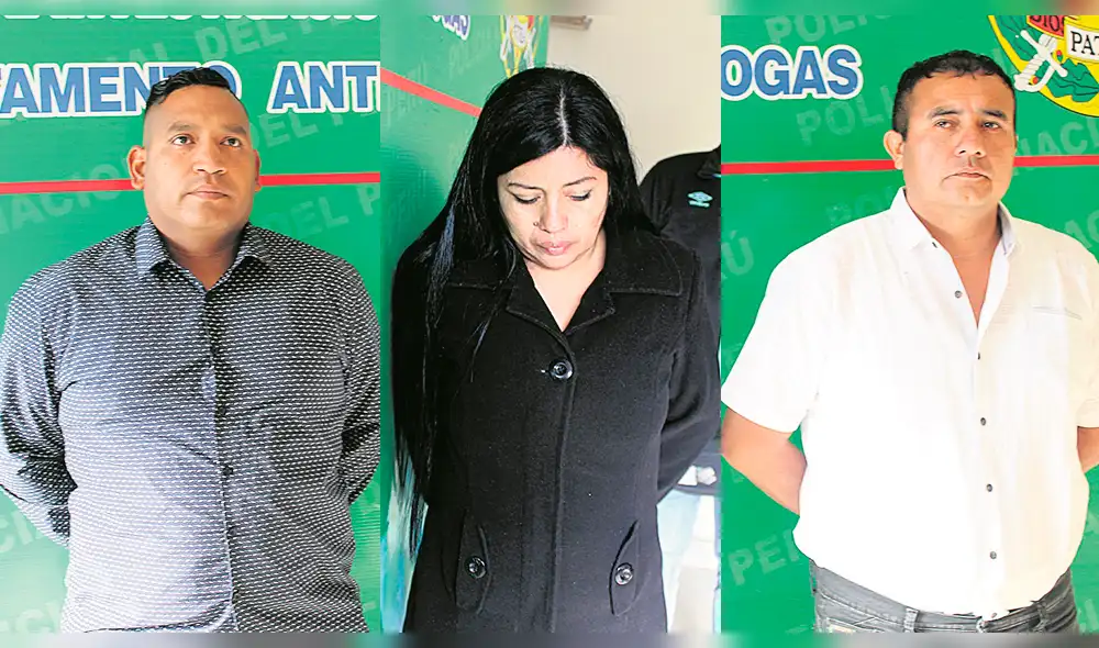 Cabecillas. La Policía logró detener a los líderes de esta banda. Al centro "Cachetes", era el que daba las órdenes.