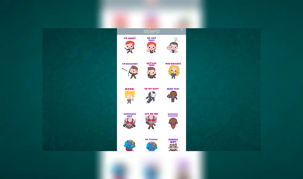 WhatsApp lanza stickers oficiales de ‘Avengers Endgame’ y solo así podrás obtenerlos [FOTOS]