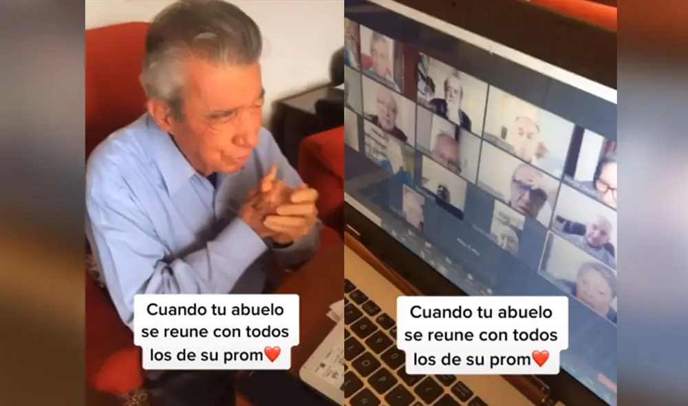 El adulto mayor se mostró bastante contento de reencontrarse con sus amigos de la infancia y entre todos recordaban curiosas anécdotas. Foto: captura de TikTok