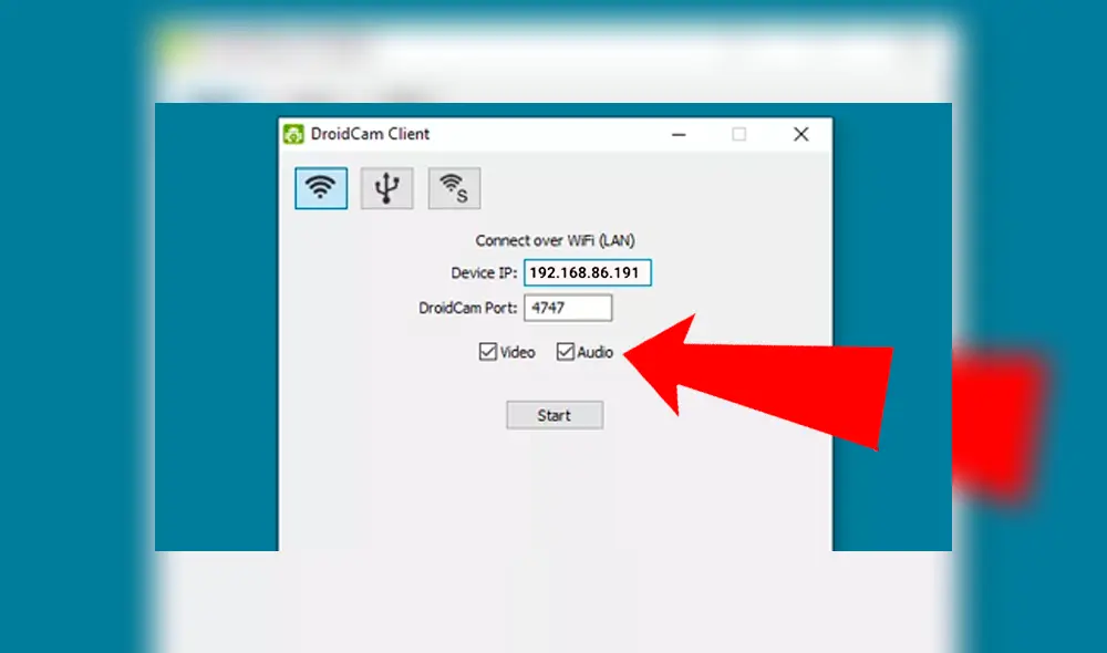 Asegúrate de que las casillas de "Video" y "Audio" estén marcadas. Baja a la parte inferior de la aplicación y dale clic a "Start".