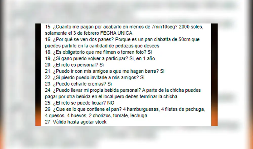 Facebook viral: restaurante peruano dará S/ 2000 a persona que coma su ‘mega sanguche’ en 7 minutos
