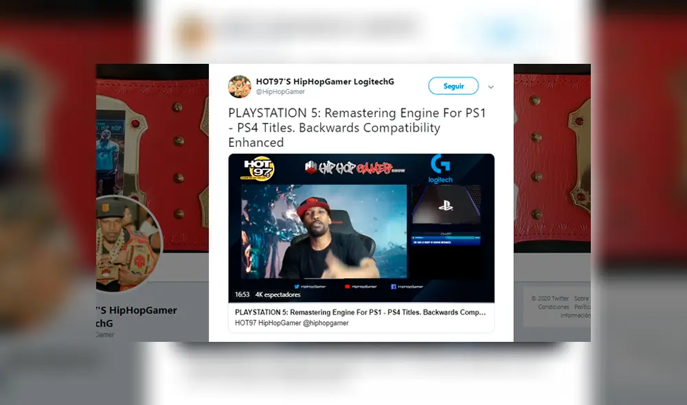 El hecho ha sido filtrado por HipHop Gamer, un conocido influencer de videojuegos. El asegura que Sony ya está trabajando en la retrocompatibilidad total.