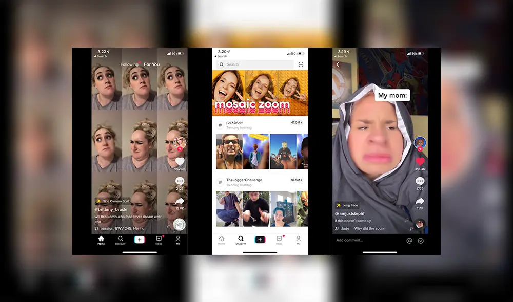 Capturas de pantalla de TikTok.
