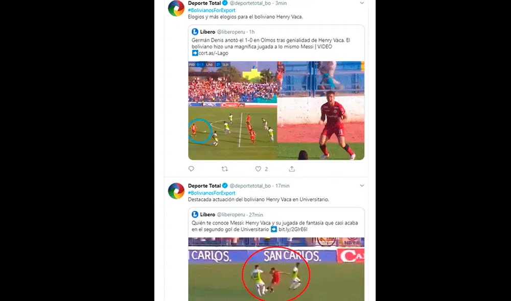 Prensa boliviana rescató la actuación de Henry Vaca en su primer partido con Universitario de Deportes en la Liga 1.