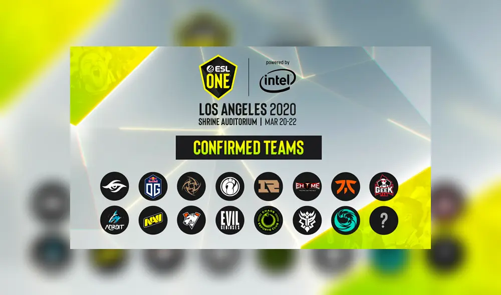 Equipos clasificados a la Major ESL ONE Los Angeles 2020 de Dota 2.