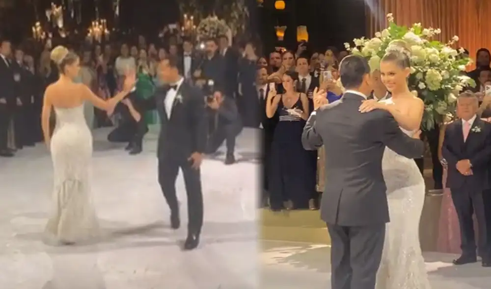 Brunella Horna Y Richard Acuña bailaron por primera vez como casados. Foto: composición LR/ Instagram.