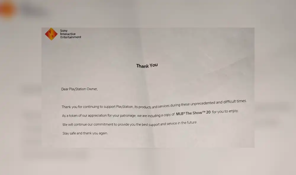 "Gracias por seguir apoyándonos en estos tiempos difíciles" afirmó Sony en la carta.