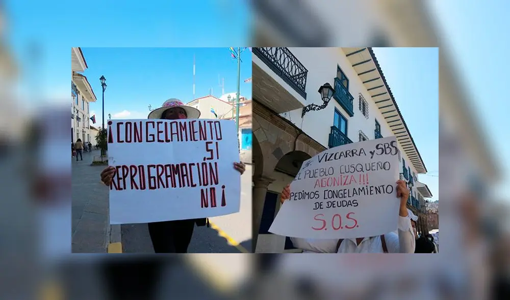 Cientos de empresarios protestaron por las calles de Cusco pidiendo a las entidades financieras, congelar sus deudas.