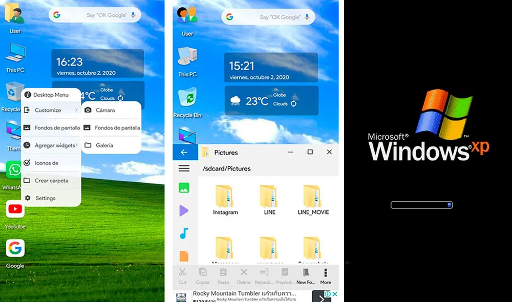¿Te gustaría que tu celular Android tenga el aspecto del recordado Windows XP, con íconos, ventanas y hasta el botón de inicio? Foto: XatakaAndroid