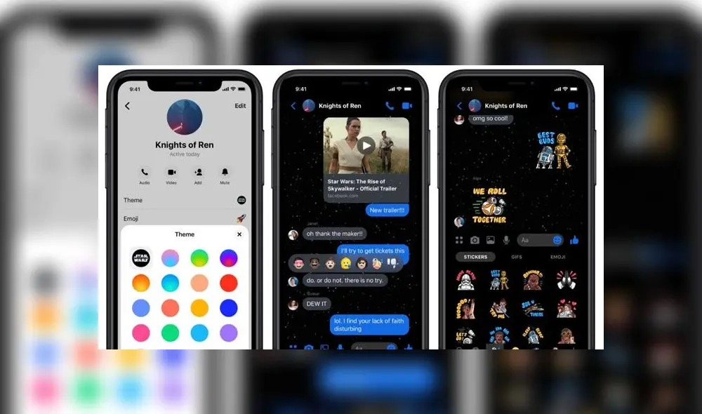 Disney trabajó de la mano con Facebook para "traer la galaxia de Star Wars a los chats de Messenger".
