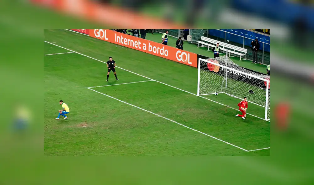 Copa América 2019: apagón en el penal de Gabriel Jesús. Foto: EFE