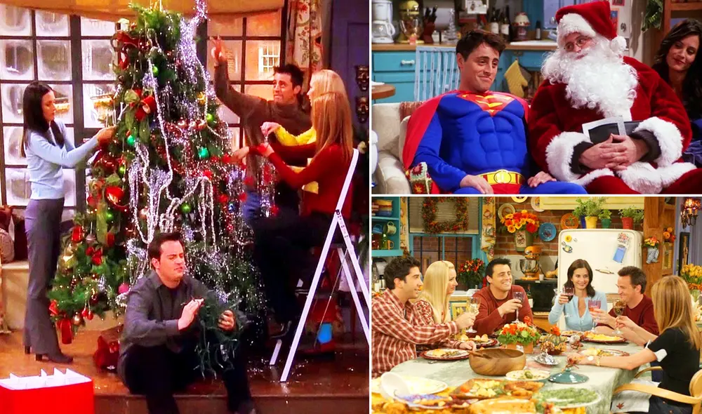 A Friends nunca le faltó espíritu navideño en sus temporadas. Foto: composición / Warner