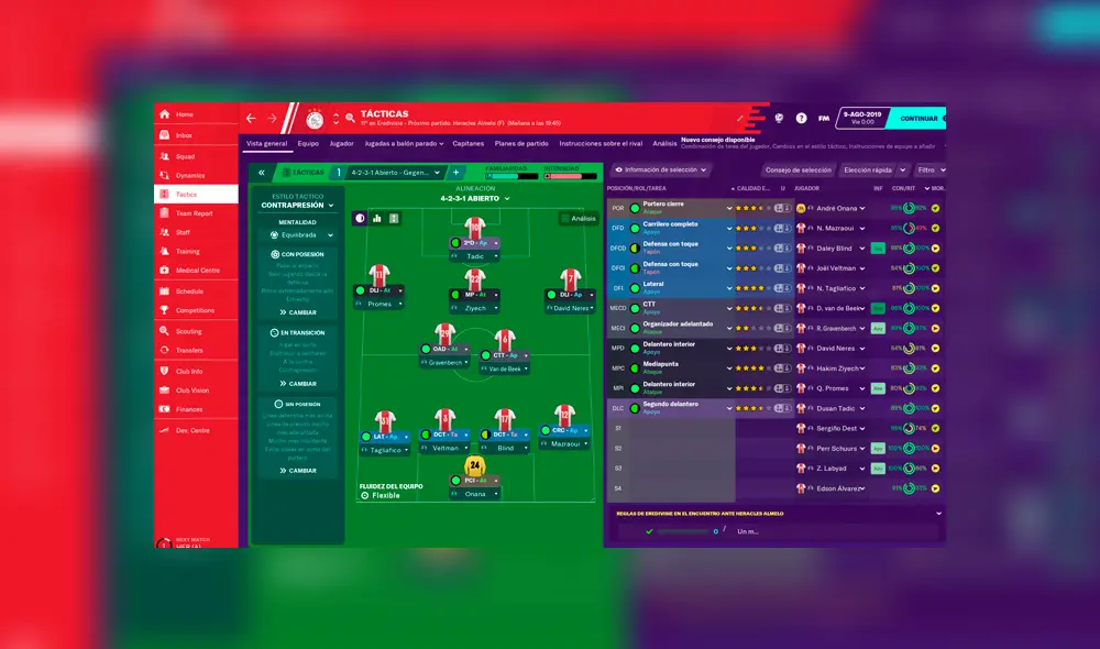 Administra fichajes y estrategias.