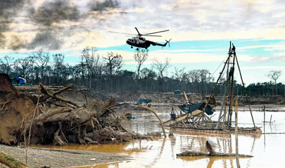 ‘La Pampa’. La minería ilegal destruyó impunemente decenas de hectáreas de bosques en Madre de Dios durante décadas. (Foto: Virgilio Grajeda) ‘La Pampa’. La minería ilegal destruyó impunemente decenas de hectáreas de bosques en Madre de Dios durante décadas. (Foto: Virgilio Grajeda)