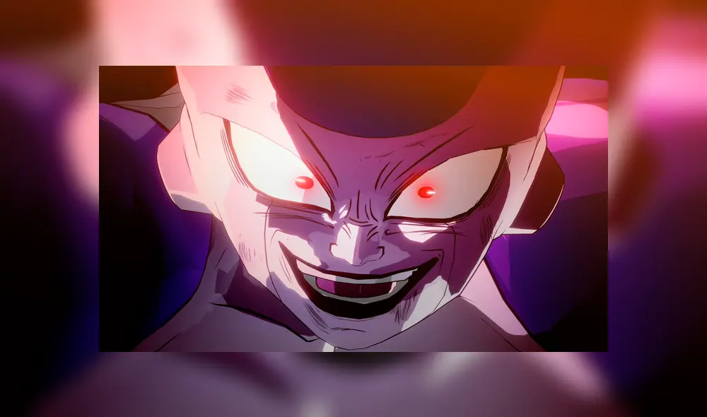 Freezer en su última transformación peleando contra Goku Super Saiyajin.