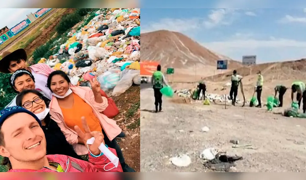 Policías y youtuber americano recolectaron basura en la carretera Arequipa - Uchumayo. Policías y youtuber americano recolectaron basura en la carretera Arequipa - Uchumayo.