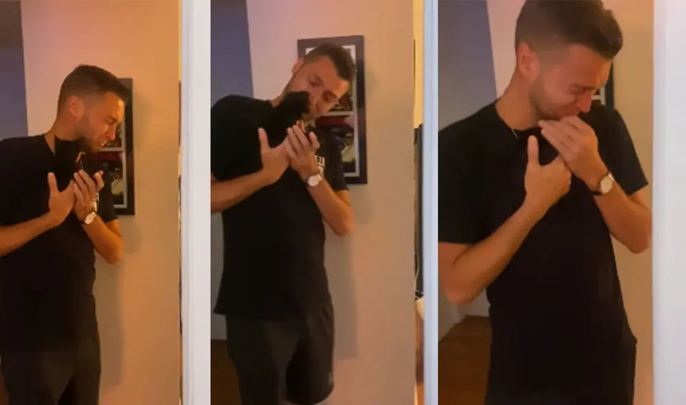 El muchacho no pudo contener su emoción al tener en sus brazos al pequeño felino que tanto anhelaba. Desliza para ver más imágenes. Foto: captura de YouTube