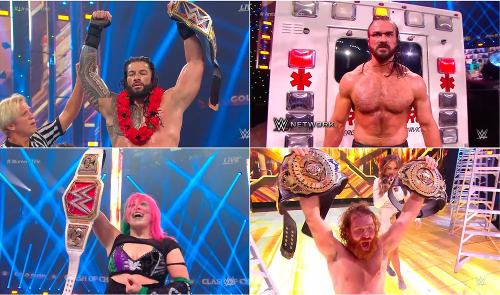 Solo un campeonato cambió de manos en el evento Clash of Champions 2020. | Foto: WWE