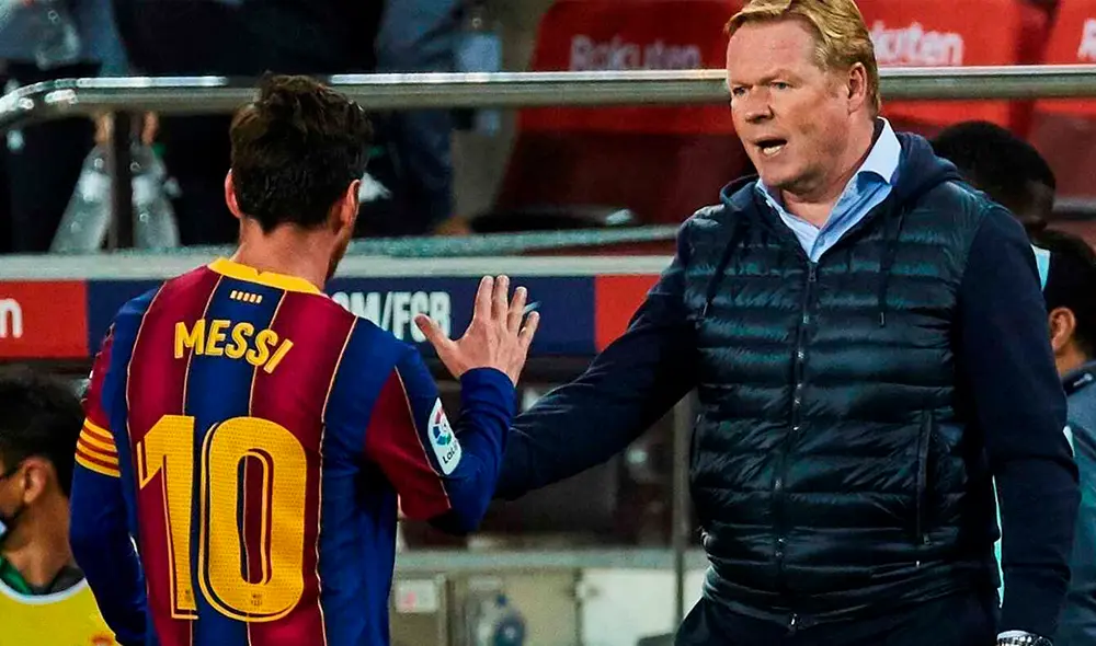 Messi es el capitán del FC Barcelona que dirige Koeman. Foto: EFE Messi es el capitán del FC Barcelona que dirige Koeman. Foto: EFE