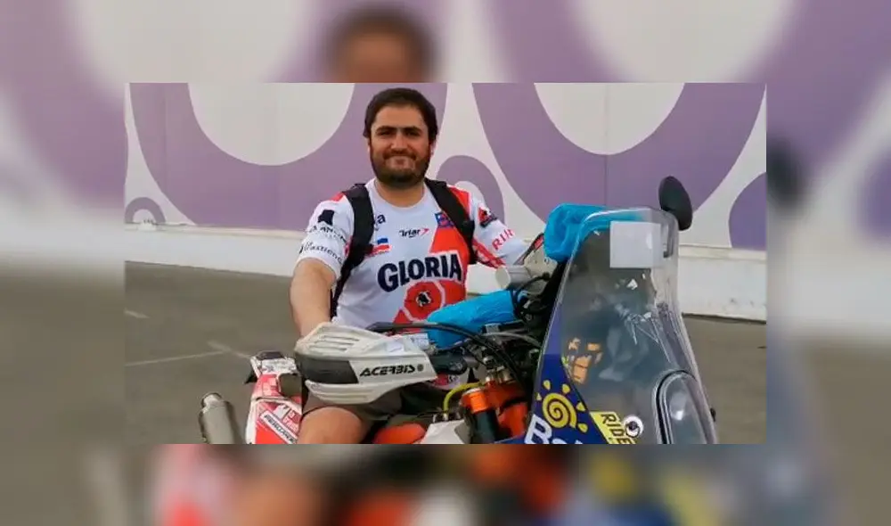 Sebastián Cavallero listo para competir con su moto en el Dakar 2020. Foto: captura