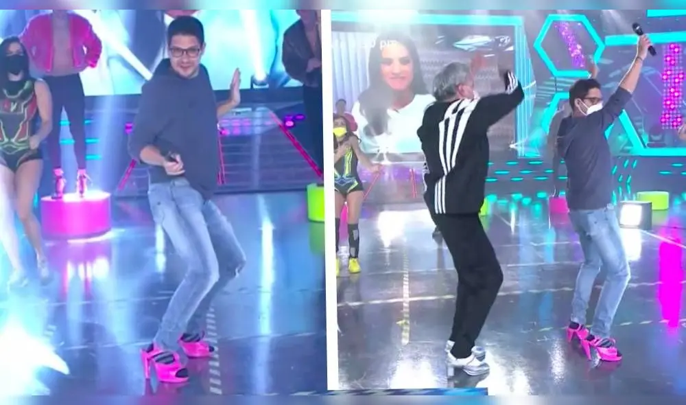 A pesar que no estaban incluidos inicialmente en el reto, Gian Piero Díaz y Mister G decidieron unirse a la divertida escena. (Foto: Captura América TV)