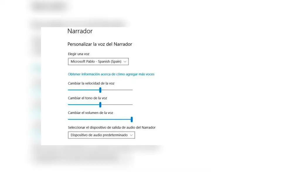 Puedes cambiar la voz del narrador. Foto: Captura / YouTube.