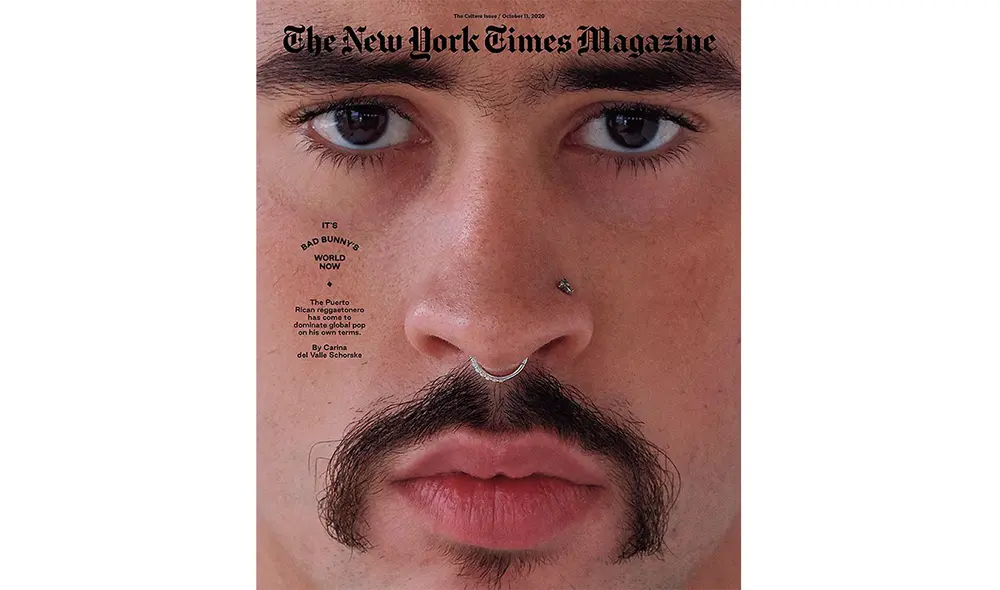 El trapero es portada de la prestigiosa sección de entretenimiento de la revista. Foto: captura The New York Times El trapero es portada de la prestigiosa sección de entretenimiento de la revista. Foto: captura The New York Times