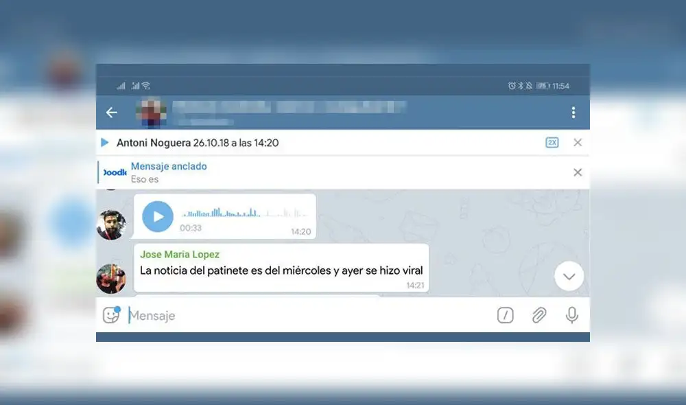 Telegram mejora su función de reproducción de audio, herramienta que no encontramos en WhatsApp.